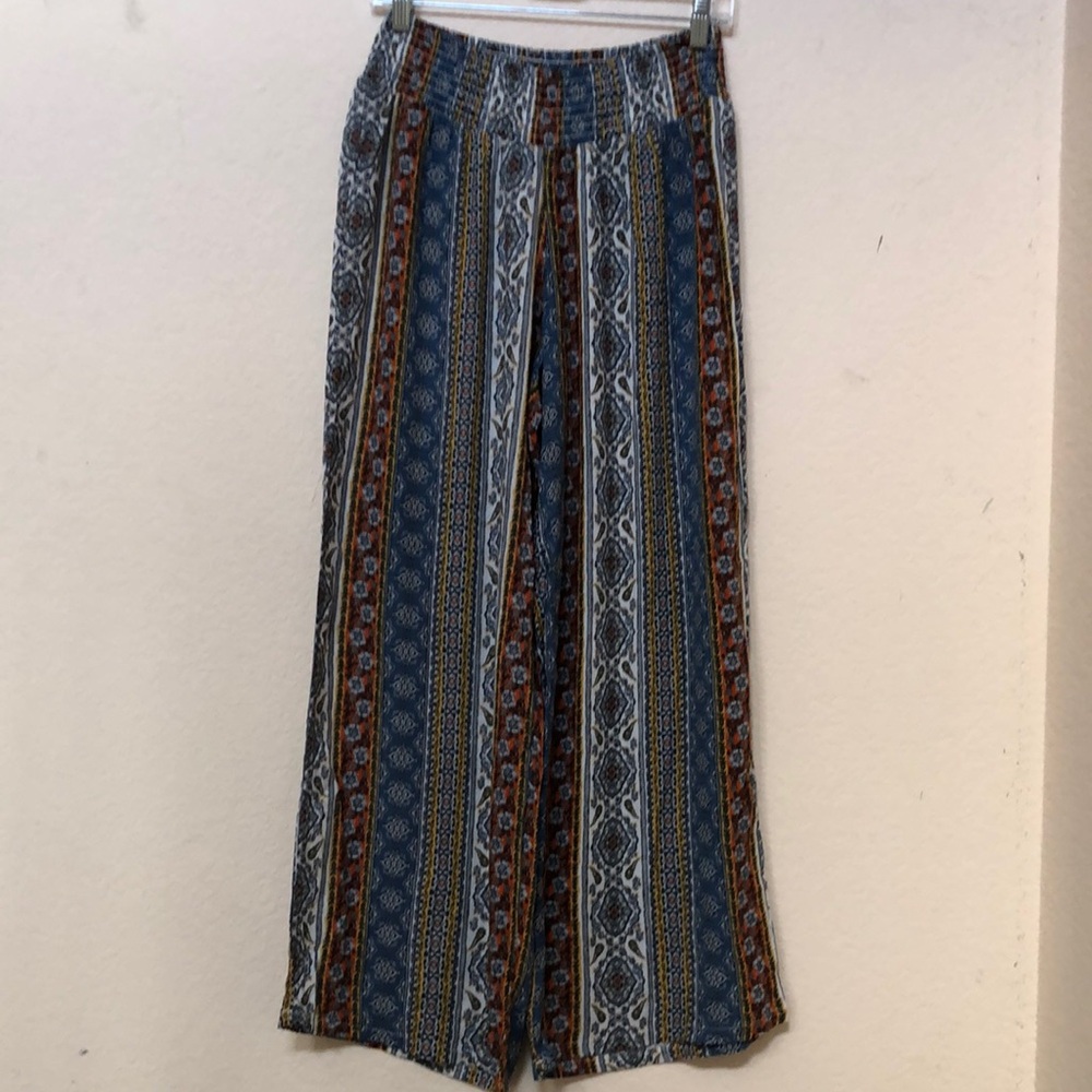 Bohemian Striped Wide-Leg Pants
